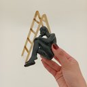 Ver imagem 3 de Escultura Decorativa de Metal Dourado 31x15x15cm Estátua Enfeite Sala Estante