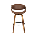 Ver imagem 3 de Banqueta Nicole Munique Giratória Couro e Base de Madeira Homenow Cor:marrom