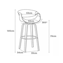 Ver mais imagens de Banqueta Nicole Munique Giratória Couro e Base de Madeira Homenow Cor:marrom