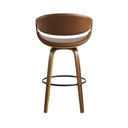 Ver imagem 5 de Banqueta Nicole Munique Giratória Couro e Base de Madeira Homenow Cor:marrom