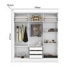 Guarda-roupa Modulado Casal Completo 4 Peças 8 Portas 5 Gavetas com Maleiro Smart Plus - 10