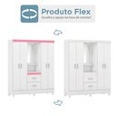 Ver imagem 5 de Guarda-roupa Capelinha Lord 4 Portas Branco/rosa/branco - Demóbile