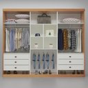 Ver imagem 4 de Guarda Roupa Casal Monza 6 Portas de Bater 6 Gavetas MDF Laqueado Naturale 274cm Bom Pastor Móveis