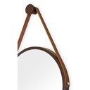 Ver imagem 3 de Kit 2 Espelhos Redondo Decorativo Suspenso Alça 30cm + Suporte Marrom Alça Caramelo