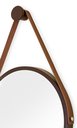 Ver imagem 3 de Kit 2 Espelhos Redondo Decorativo Suspenso Alça 30cm + Suporte Marrom Alça Caramelo
