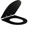 Assento Sanitário Poliéster Luxo Carrara Preto Fosco - 6