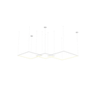 Ver imagem 1 de Lustre Pendente de Led Bleisi 3 Aros Quadrados 84W - 80x60x40cm