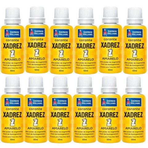Corante Líquido Xadrez Sherwin Williams 50ml 12 Peças Amarelo