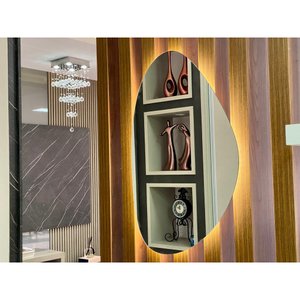 Espelho Orgânico Lapidado com Led 45x70:branco Quente/fonte