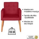 Ver imagem 3 de Poltrona Decorativa para Sala de Espera Comercial Tecido Suede Base de Madeira Pés Palito