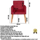 Ver imagem 2 de Poltrona Decorativa para Sala de Espera Comercial Tecido Suede Base de Madeira Pés Palito
