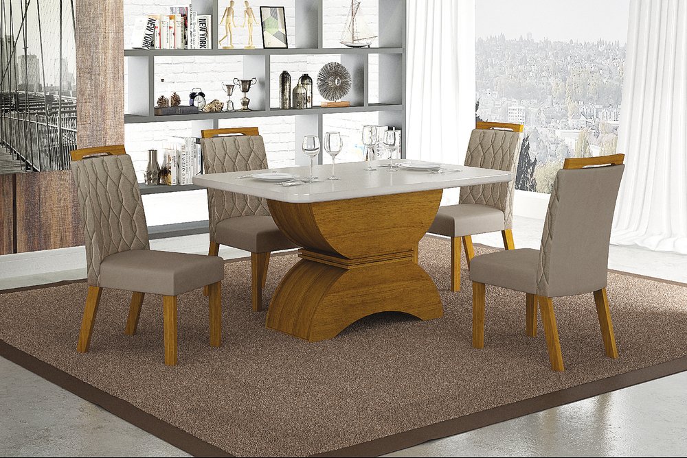 Conjunto de Mesa com cadeira Bistrô Marrom - Rei do Plástico