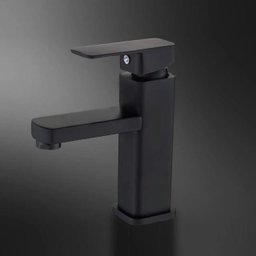 Torneira Banheiro Quadrada Misturador Monocomando Baixa Black Preto - 5