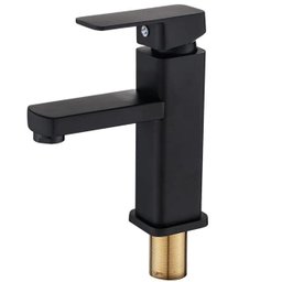 Torneira Banheiro Quadrada Misturador Monocomando Baixa Black Preto - 4