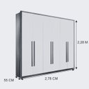 Ver imagem 4 de Guarda Roupa Casal 6 Portas 6 Gavetas 100% Mdf Anápolis Ripado Montagem Inteligente - Valverde: Cina