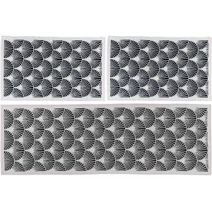 Kit Tapete e Passadeira Cozinha 3 Peças Concha Búzios:preto