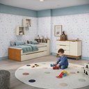 Ver mais imagens de Quarto Infantil Completo 5 Peças CB1527 Linha Crescer 1 Porta 3 Gavetas MDP BP Argila-Jequetiba