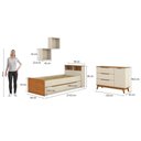 Ver imagem 2 de Quarto Infantil Completo 5 Peças CB1527 Linha Crescer 1 Porta 3 Gavetas MDP BP Argila-Jequetiba