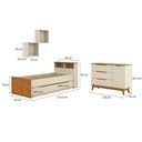 Ver imagem 6 de Quarto Infantil Completo 5 Peças CB1527 Linha Crescer 1 Porta 3 Gavetas MDP BP Argila-Jequetiba