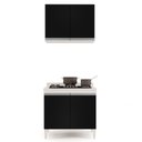 Ver imagem 6 de Armário Aéreo Califórnia e Balcão Para Cooktop Flórida Branco/Preto - Lumil Lumil Móveis