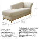 Ver imagem 4 de Kit Diva Recamier Vanessa 140cm Lado Esquerdo e 02 Poltronas Laura Linho - Doce Sonho Móveis RECAMIE