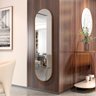 Espelho Oval Borda em Couro Sintético 137cm X 44,5cm - 3
