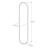 Espelho Oval Borda em Couro Sintético 137cm X 44,5cm - 4