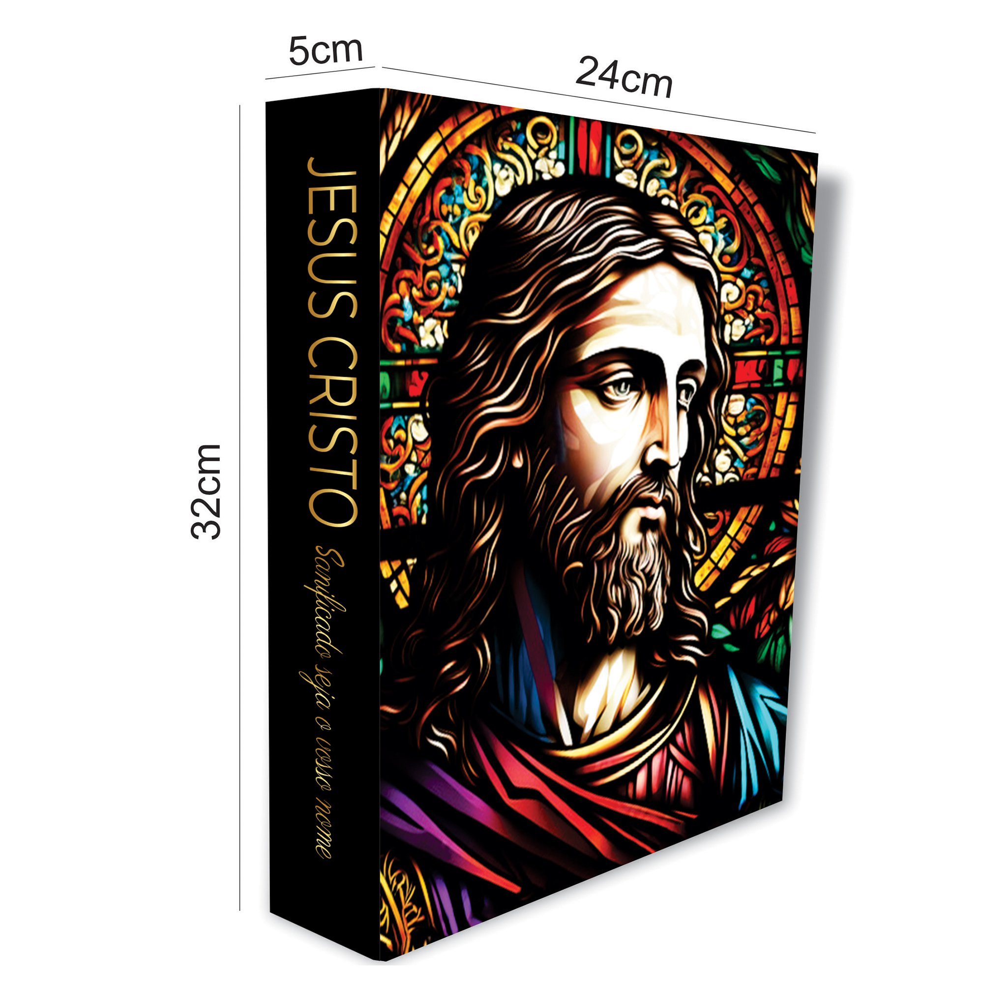 Caixa Livro Decorativa Religiosa Jesus Mdf 24x32x5cm - 3