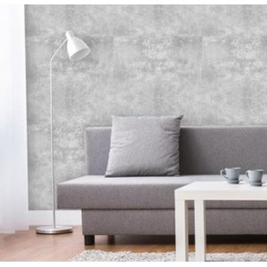 Papel de Parede Cimento Queimado Cinza Claro Adesivo Vinílico Efeito Industrial Concreto Rústico 2mt