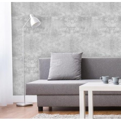 Papel de Parede Cimento Queimado Cinza Claro Adesivo Vinílico Efeito Industrial Concreto Rústico 2mt