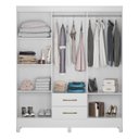 Ver imagem 5 de Guarda Roupa Roupeiro Casal Panama 6 Portas 2 Gavetas Branco Acetinado - Moval