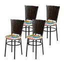 Ver imagem 1 de 4 Cadeiras Preta para Mesa Hawai Marrom Assento Floral:happy Hour
