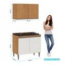 Ver imagem 4 de Cozinha Compacta Paris 2 Portas MDP-MDF 80cm Freijó e Branco Menu Móveis