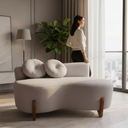 Ver imagem 2 de Namoradeira Sofá Feijão Lounge 120cm Orgânica Suede Capuccino