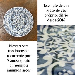 Conjunto 4 Pratos Sobremesa em Melamina Resistente Dura Vida Toda Decorado Luxo Não Risca Não - 5