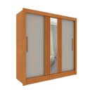 Ver imagem 2 de Guarda Roupa Casal 3 Portas Taiffa Ripado com Espelho 190cm Yescasa Marrom/Cinamomo/Off White