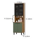 Ver imagem 5 de Cozinha Modulada Completa de Canto MDF 7 Peças Lombardia com Portas de Vidro - cor Freijó Jade
