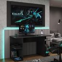 Ver imagem 1 de Mesa para Computador Gamer e Painel para TV até 55 Polegadas Preto Carraro