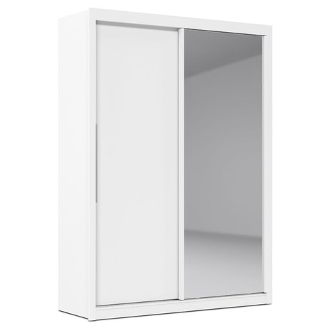 Guarda-Roupa com Espelho 2 Portas Royale Branco Acetinado - Gelius Móveis