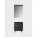 Ver imagem 1 de Gabinete para Banheiro e Espelho Milano 3 Gavetas MDF 60cm Grafite On Móveis