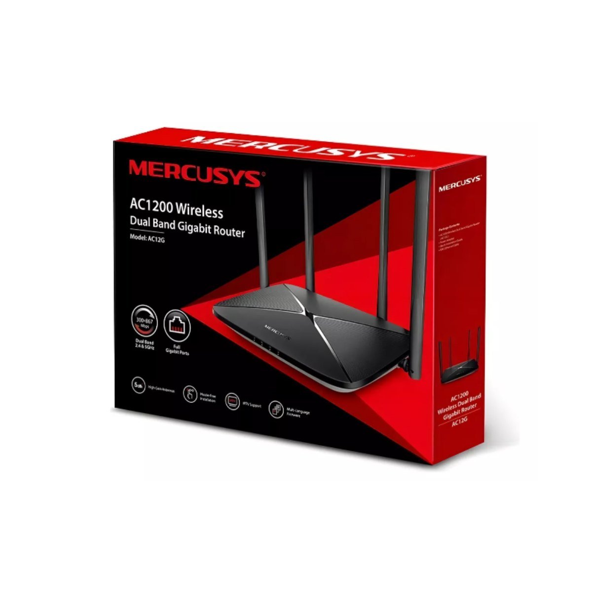 Roteador Gigabit Dual Band Wireless Ac1200 Ac12g Mercusys Cor Preto 110v/220v - 3