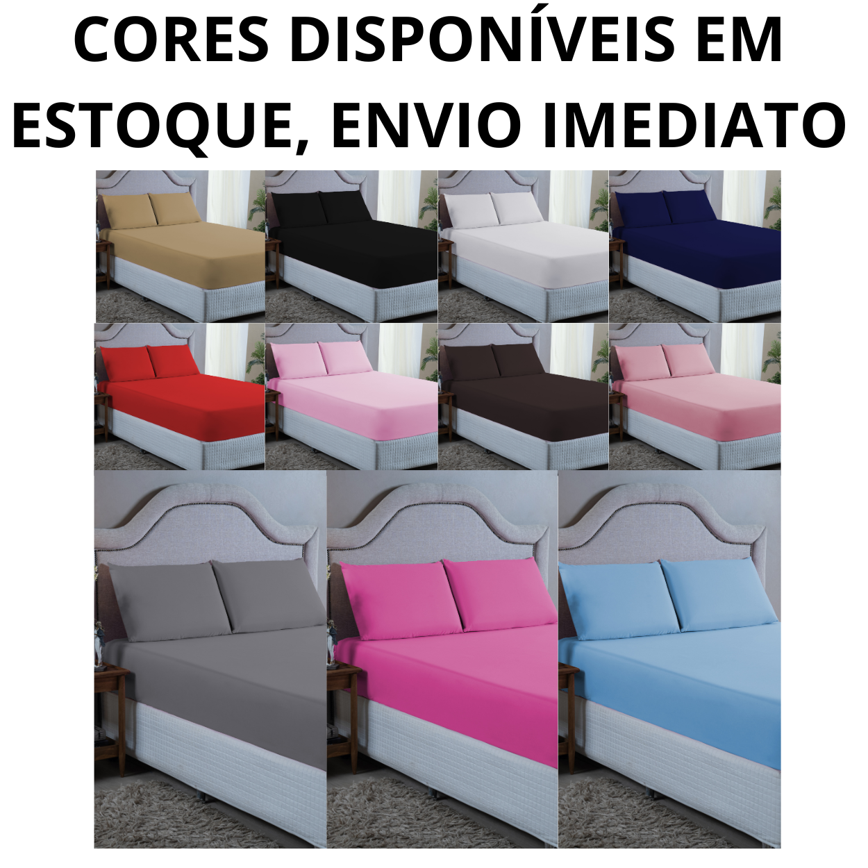 Jogo de Cama Lençol Queen 400 Fios Poliéster 3 Peças Conjunto com Elástico e Fronhas:branco - 5