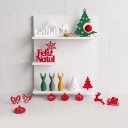Ver imagem 1 de Painel Prateleira de Parede Natal Decorada Completa + 15 Acessórios Temáticos