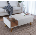 Ver imagem 1 de Mesa de Centro com 1gav e Vidro Noronha Off White Cod: 250.086