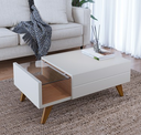 Ver imagem 1 de Mesa de Centro com 1gav e Vidro Noronha Off White Cod: 250.086