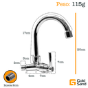 Ver imagem 2 de Torneira Parede Cozinha Tanque Prata Plástico Abs Gold Sand