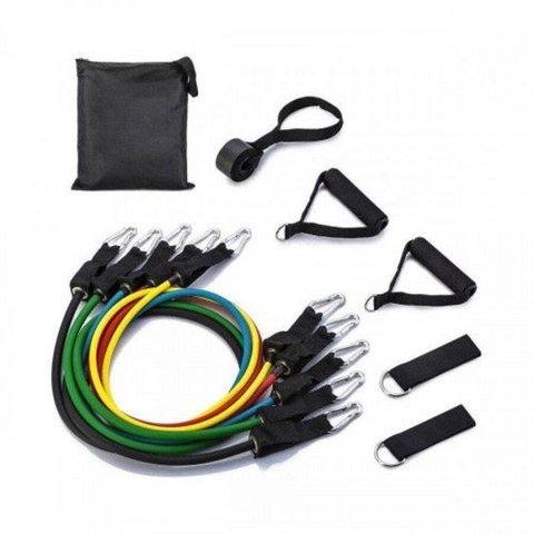 Kit 11 Power Resistance Bands Home Gym Extreme Jt-003 Lt-011