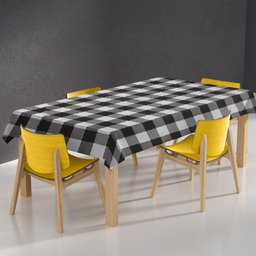 Toalha de Mesa Térmica Pvc Xadrez Jantar Cozinha 1,40 X 2,20 Id Decor Xadrez Preto - 4