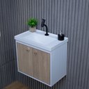 Ver imagem 4 de Kit Armário para Banheiro 50cm Mdf com Cuba + Espelheira - Bergamo Berlin