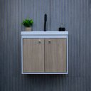 Ver imagem 2 de Kit Armário para Banheiro 50cm Mdf com Cuba + Espelheira - Bergamo Berlin